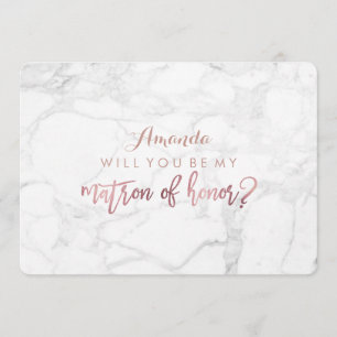 Invitación Mármol/Faux Rosa Gold... ¿Serás Matrón?