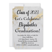 Mármol gris de oro de graduación 2023 con texto ne