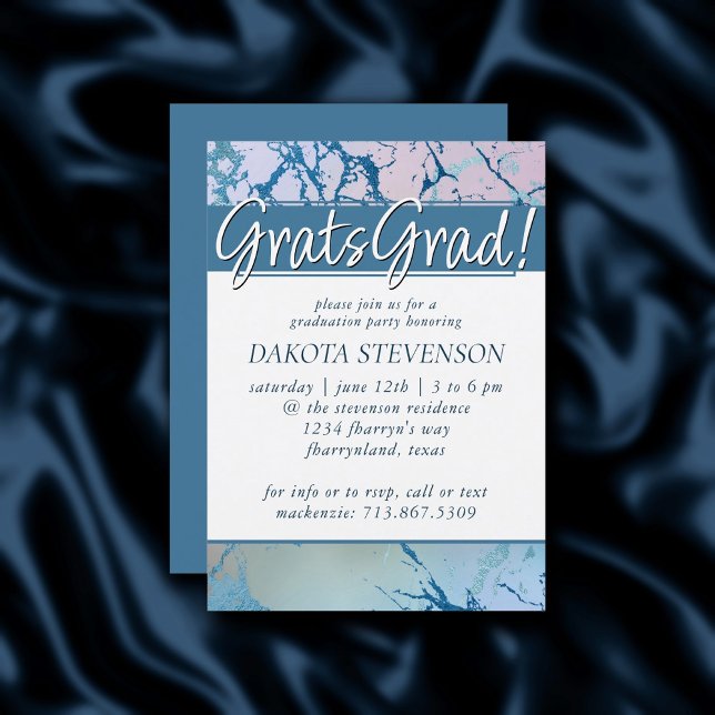 Invitación Mármol irlandés | Graduación de Faux Holo de moda (Subido por el creador)