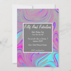 Invitación Mármol Líquido Cincuenta Y Fabuloso Cumpleaños