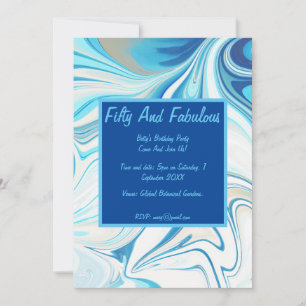 Invitación Mármol Líquido Cincuenta Y Fabuloso Cumpleaños