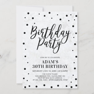 Invitación Mármol moderno Fiesta Adulto 30 cumpleaños