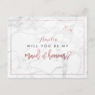 Invitación Mármol PixDezines / Faux Rosa Gold Serás tú.