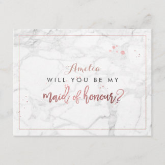 Invitación Mármol PixDezines / Faux Rosa Gold Serás tú.