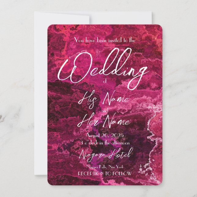 Invitación Mármol rosa oscuro - Crea tu propio Boda (Anverso)