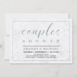 Invitación Mármol | Sencilla Ducha de Boda de Parejas Moderna