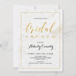 Invitación Mármol | Simple tipografía moderna ducha de novia