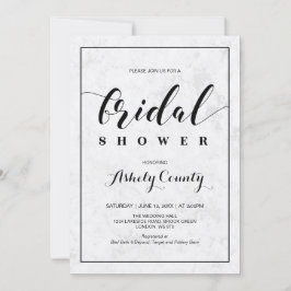 Invitación Mármol | Simple tipografía moderna ducha de novia