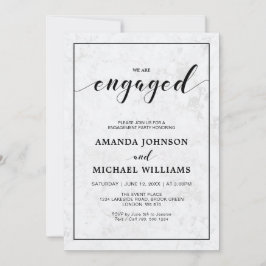 Invitación Mármol | Tipografía moderna simple para fiesta de 