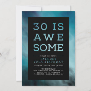 Invitación Mármol Verde azulada tipografía moderna Fiesta de 