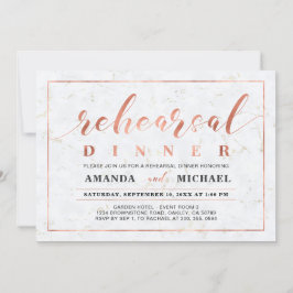 Invitación Mármol y cobre | Cena de ensayo Boda moderna