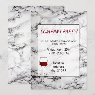 Invitación Mármol y vidrio negro y blanco