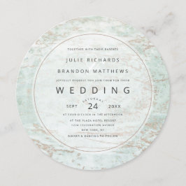 Invitación Mármoles modernos en Boda de Círculo de Oro Rosa d