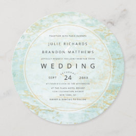 Invitación Mármoles modernos en el océano con Boda del círcul