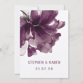 Invitación Maroon Burgundy Poppy Elegant Wedding
