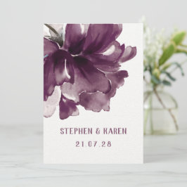 Invitación Maroon Burgundy Poppy Elegant Wedding