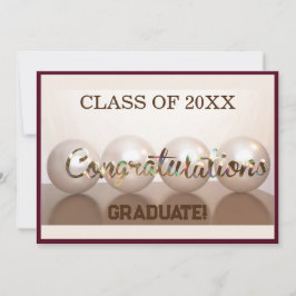 Invitación Maroon Felicitaciones Globo de Graduación