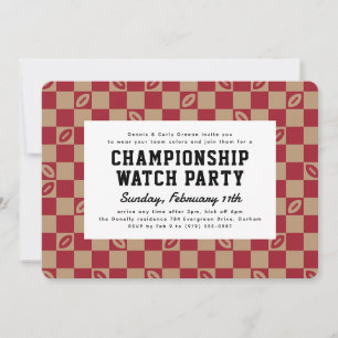 Invitación Maroon Football Check Big Game Watch Fiesta
