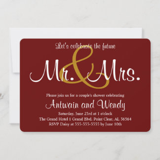 Invitación Maroon Future Mr. y la fiesta de la Sra. Engagemen