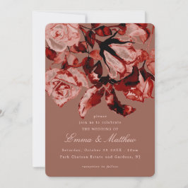 Invitación Maroon Wild Botanical Maximalism Boda