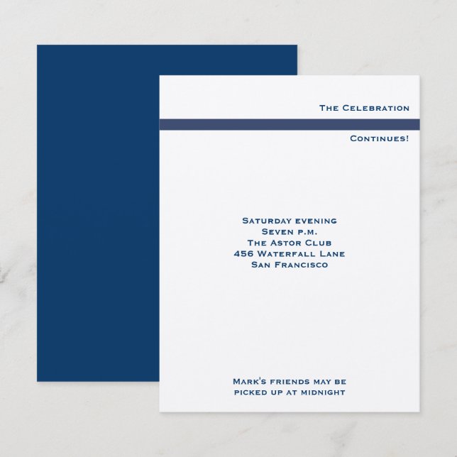 Invitación Marque a la recepción metálica de Mitzvah de la (Anverso / Reverso)