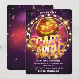 Invitación Marquesina de Disco de Calabaza de Noche Espeluzna