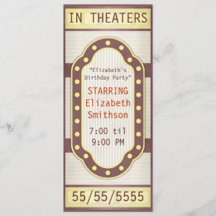 Invitación Marquesina de fiesta de cumpleaños de película