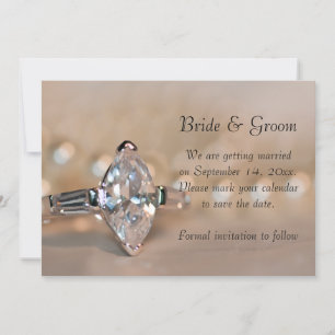 Invitación Marquise Diamond Ring Wedding Save the Date