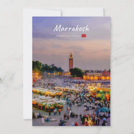 Invitación Marrakech, Marruecos - Plaza Jemaa el Fnaa