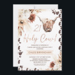 Invitación Marrón Boho Floral Santo Vaca Highland 21 cumpleañ<br><div class="desc">Invitación a los cumpleaños 21ª Invitación a la vaca de las tierras altas de color marrón Floral Holy Cow Highland Invitation Invitación a los días de nacimiento Invitación a la vaca dulce invitación al cumpleaños en un estilo bohemio con dos tonos naturales arreglos florales, estampado de vacas marrones y una...</div>