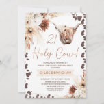 Invitación Marrón Boho Floral Santo Vaca Highland 21 cumpleañ<br><div class="desc">Invitación a los cumpleaños 21ª Invitación a la vaca de las tierras altas de color marrón Floral Holy Cow Highland Invitation Invitación a los días de nacimiento Invitación a la vaca dulce invitación al cumpleaños en un estilo bohemio con dos tonos naturales arreglos florales, estampado de vacas marrones y una...</div>