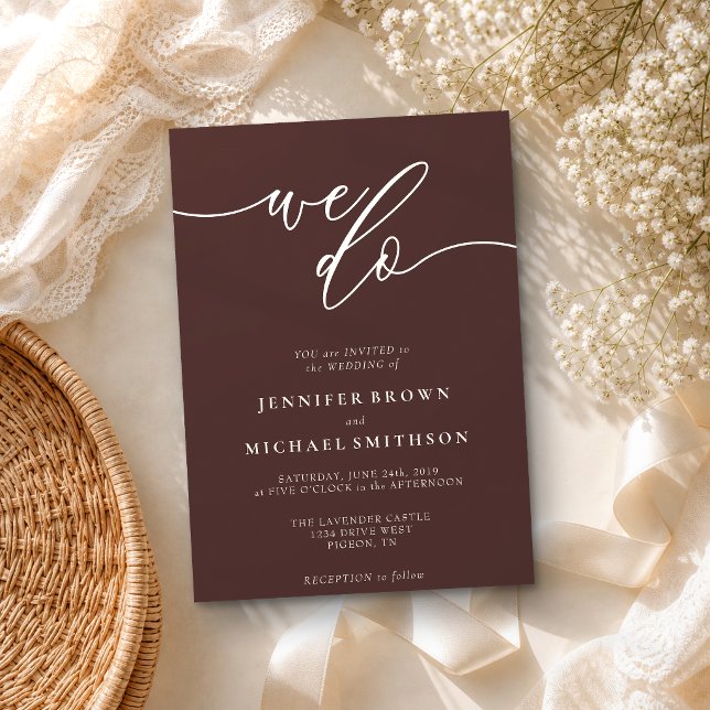 Invitación Marrón Chocolate Firma We Do Typo Boda (Subido por el creador)