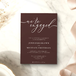Invitación Marrón Chocolate Minimal Estamos Comprometidos