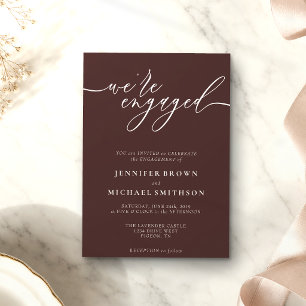 Invitación Marrón Chocolate Minimal Estamos Comprometidos