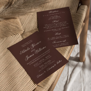 Invitación Marrón Chocolate Retro Dinero Antiguo Todo En Uno