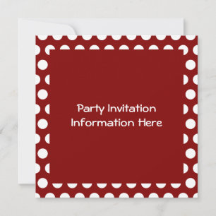 Invitación Marrón con Lunares Blancos en Blanco