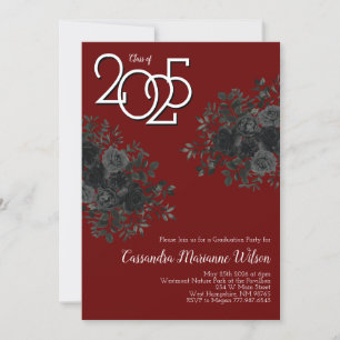 Invitación Marrón del partido negro de graduación gótica oscu