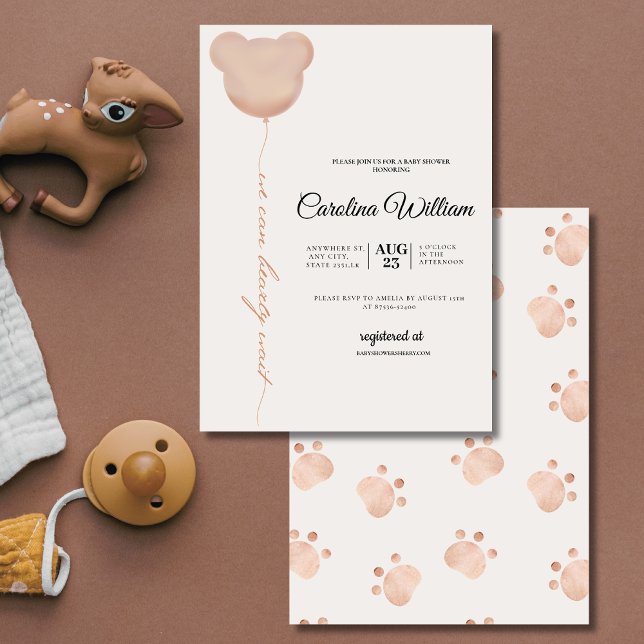 Invitación Marrón lindo que podemos esperar bebe ducha bebé (Subido por el creador)