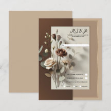 Marrón Neutro Floral Café con Leche Moka RSVP