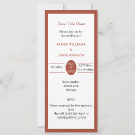 Invitación Marrón simple personalizado Guardar la fecha