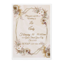 Invitación marrón y beige para boda