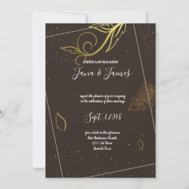 Invitación Marrón y blanco rústico