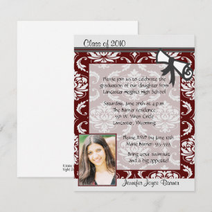 Invitación marrón y gris de la graduación de la
