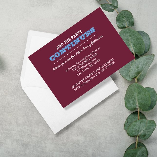 Invitación Marrón y polvo azul después de Fiesta o detalles (Subido por el creador)