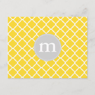 Invitación Marroquí amarillo elegante Quatrefoil