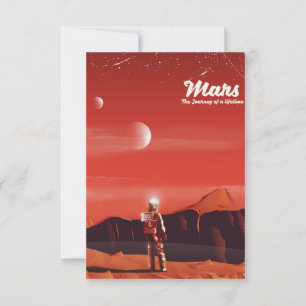 Invitación Mars Science fiction vintage travel poster