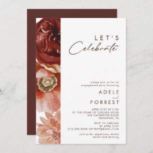 Invitación Marsala Autumn Floral   Blancos Celebremos