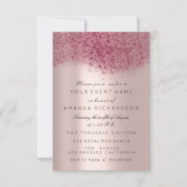 Invitación Marsala Borgundy Maroon Rosa Gol Bridal Sweet 16th