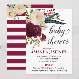 Invitación Marsala Burgundy Cae Sexo neutral de Baby Shower