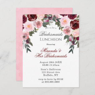 Invitación Marsala Pintada Rosa Pintada Novia Bridesmaids Lun